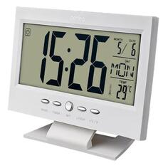 Часы настольные Perfeo Set, время, температура, дата, белые (PF-S2618) Set, время, температура, дата, белые (PF-S2618)