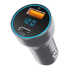 Автомобильное зарядное устройство Deppa USB-A + USB-C, PD, QC 3.0, 36W, дисплей, алюминий, графит (11294) USB-A + USB-C, PD, QC 3.0, 36W, дисплей, алюминий, графит (11294)