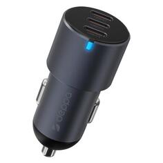 Автомобильное зарядное устройство Deppa 3xUSB-C, PD, 65W, металл, серое (11221) 3xUSB-C, PD, 65W, металл, серое (11221)