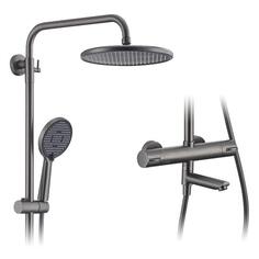 Душевая система Splenka S223, с термостатом, графитовая S223, с термостатом, графитовая