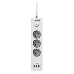 Сетевой фильтр Philips 3 розетки с USB PD/QC3.0 5/9/12 В, 30 Вт, 3 м, белый (702480) 3 розетки с USB PD/QC3.0 5/9/12 В, 30 Вт, 3 м, белый (702480)
