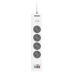 Сетевой фильтр Philips 4 розетки, USB, PD/QC3.0 5/9/12 В, 30 Вт, 3 м, белый (702484) 4 розетки, USB, PD/QC3.0 5/9/12 В, 30 Вт, 3 м, белый (702484)
