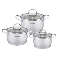 Набор кастрюль ALBERG AL-2014, 6 предметов AL-2014, 6 предметов