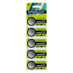 Батарейки Ergolux CR2016, 1,5В, 5 шт (CR2016-BP5) CR2016, 1,5В, 5 шт (CR2016-BP5)