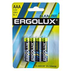 Батарейки Ergolux Alkaline LR03 (AAA), 1,5В, 4 шт (BL4) Alkaline LR03 (AAA), 1,5В, 4 шт (BL4)