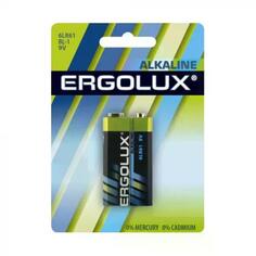 Батарейка Ergolux Alkaline 6LR61, крона, 9 В (6LR61 BL-1) Alkaline 6LR61, крона, 9 В (6LR61 BL-1)