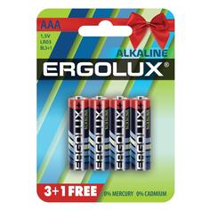 Батарейки Ergolux Alkaline ААА (LR03), 4 шт (LR03 BL3+1) Alkaline ААА (LR03), 4 шт (LR03 BL3+1)