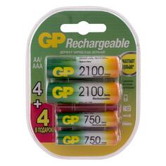 Аккумуляторы GP АА (HR6), ААА (НR03), 8 шт (210AA/75AAAHCFR-2CR8) АА (HR6), ААА (НR03), 8 шт (210AA/75AAAHCFR-2CR8)