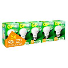 Светодиодные лампы GP LEDA60-9WE27-27K-2OS5, 5 шт LEDA60-9WE27-27K-2OS5, 5 шт