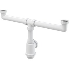 Сифон AlcaPlast для сдвоенной мойки с накидными гайками 6/4" (A448-DN50/40) для сдвоенной мойки с накидными гайками 6/4" (A448-DN50/40)