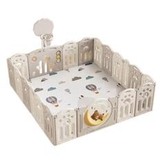 Манеж UNIX Kids DeLuxe, с баскетбольным кольцом и ковриком, 180x200 см Grey (PPLX200WG) DeLuxe, с баскетбольным кольцом и ковриком, 180x200 см Grey (PPLX200WG)