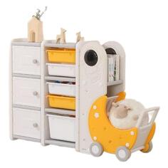 Стеллаж для игрушек UNIX Kids Moon 8, 3 полки + 5 ящиков Yellow (PPTSMOON8YEL) Moon 8, 3 полки + 5 ящиков Yellow (PPTSMOON8YEL)