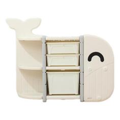 Стеллаж для игрушек UNIX Kids Whale, 3 ящика White (PTSWHALE3WH) Whale, 3 ящика White (PTSWHALE3WH)