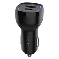 Автомобильное зарядное устройство Pero AC05 USB-A QC3.0 + USB-C PD, 38W Black (AС05BL) AC05 USB-A QC3.0 + USB-C PD, 38W Black (AС05BL)