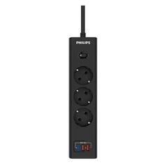 Сетевой фильтр Philips 3 розетки, USB, PD/QC3.0 5/9/12 В, 20 Вт, 2 м, черный (702469) 3 розетки, USB, PD/QC3.0 5/9/12 В, 20 Вт, 2 м, черный (702469)