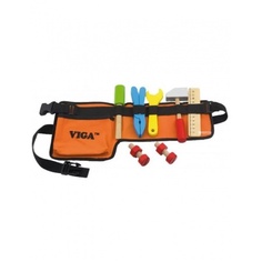 Пояс с инструментами в коробке в н-ре молоток,плоскогубцы,отвертка,ключ,линейка,2винта,2гай VIGA VG50532