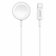 Беспроводное зарядное устройство PERO TC19 USB-C для Apple Watch, магнитное, белое ПЕРО