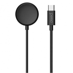 Беспроводное зарядное устройство PERO TC20 USB-C для Galaxy Watch, магнитное, черное ПЕРО