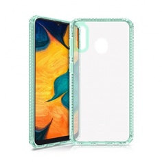 Чехол антибактериальный ITSKINS HYBRID CLEAR для Samsung Galaxy A20/A30 мятный/прозрачный