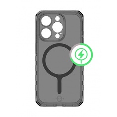 Чехол-накладка ITSKINS SUPREME R CLEAR MagSafe для iPhone 15 Pro, графит/прозрачный