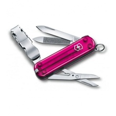 Нож Victorinox Classic Nail Clip 580, 65 мм, 8 функций, полупрозрачный розовый 0.6463.T5