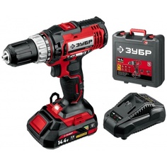 Дрель-шуруповерт ЗУБР С1, 14.4 В, 35 Н·м, 1 АКБ (2 А·ч), кейс (ДШЛ-145-21)