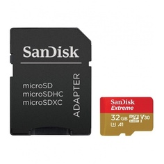 Карта памяти SanDisk Extreme microSDHC 32GB + SD Adapter + Rescue Pro Deluxe 100MB/s A1 C10 V30 UHS-I U3