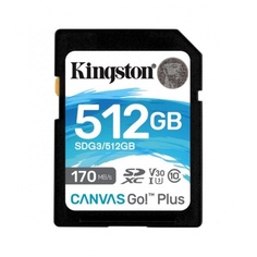 Карта памяти Kingston Canvas 512Gb Go Plus SDXC UHS-I U3 V30 (170/90 Mb/s)