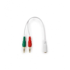 Кабель Gembird Cablexpert 3.5 Jack F - 2x3.5 Jack M CCA-418W White