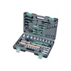 Набор инструментов, 1/2", Cr-V, S2, усиленный кейс, 58 предметов// Stels