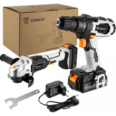 Аккумуляторная дрель-шуруповерт DEKO DKCD20 20В 1*2.0Ач и аккумуляторная УШМ DEKO DKAG20-125 20В 125мм 1*2,0Ач ДЕКО
