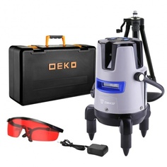 Уровень лазерный самовыравнивающийся в кейсе DEKO LL57 PRO SET 2 PREMIUM со штативом 1 м (5 линий, красный луч) ДЕКО