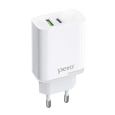 Сетевое зарядное устройство PERO TC05 PD 18W + USB-A Fast Charge белый ПЕРО