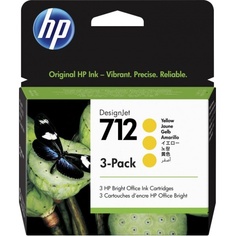 Набор картриджей HP 712 (3ED79A) желтый, 3 картриджа