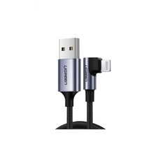 Кабель угловой UGREEN US299 (60521) Right Angle USB-A to Lightning Cable. 1 м. черный
