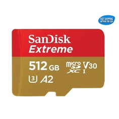 Карта памяти micro SDXC 512Gb Sandisk Extreme UHS-I U3 V30 A2 (190/130 MB/s) SDSQXAV-512G-GN6MN