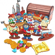 Игровой набор "Пираты" в сундуке арт.8675 (дерево) 48 дет. /9 Нескучные игры