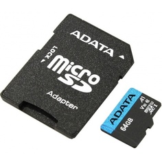 Карта памяти Adata micro SDXC 64Gb Premier UHS-I U1 V10 A1 + ADP (85/25 Mb/s)