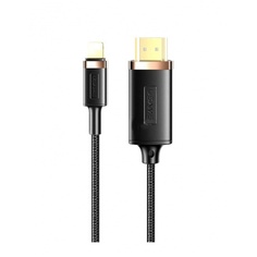 Кабель USAMS US-SJ509 U70 HDMI - Lightning, версия 1.4, 2м, нейлоновая оплетка, черный (SJ509HD01)