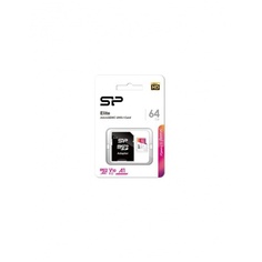 Карта памяти Silicon Power micro SDXC 64Gb Elite Class 10 UHS-I U1 A1 + ADP (100/10 Mb/s)