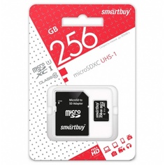 Карта памяти micro SDXC 256Gb SmartBuy Class 10 UHS-I + ADP (SB256GBSDCL10-01)