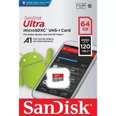 Карта памяти microSDXC SanDisk 64GB Ultra Class 10, UHS-I (SDSQUA4-064G-GN6MN)