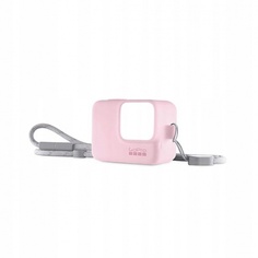 Силиконовый чехол GoPro ACSST-004 с ремешком розовый (Sleeve + Lanyard)