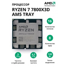 Процессор AMD Ryzen 7 7800X3D AM5 tray (100-000000910)