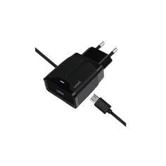 Сетевое зарядное устройство PERO TC04 1USB 2.1A + MICRO-USB CABLE черный ПЕРО