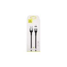 Дата-Кабель USAMS US-SJ326 U28 USB - Lightning, 2.4A (1 м) с индикатором, магнитный, нейлоновая оплетка, серый (SJ326USB03)
