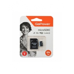 Карта памяти microSD GoPower 64GB Class10 с адаптером (00-00025676)