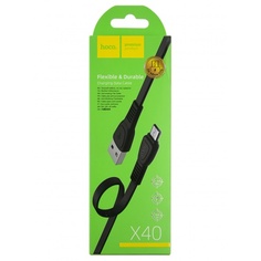 Дата-кабель Hoco X40 Noah, USB - Micro-USB, черный (11670)