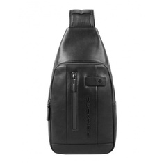 Рюкзак слинг Piquadro Urban, черный натур.кожа CA4536UB00/N