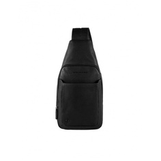 Рюкзак слинг Piquadro Black Square, черный натур.кожа CA4827B3/N